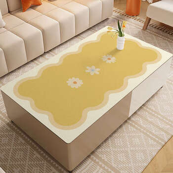 Yusenyi coffee table mat, waterproof and oil-proof, wash-free tablecloth, light luxury class, anti-scalding living room dining table mat, coffee table tablecloth, beautiful and fragrant 70x130cm