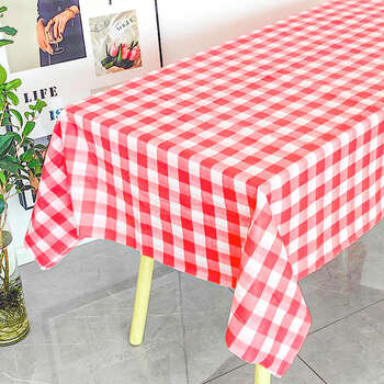 He jiagong stone cloth disposable tablecloth rectangular flower blooming rich tea restaurant hotel restaurant round table waterproof thickened tablecloth stone cloth classic red grid 1.2x1.2m 10 sheets