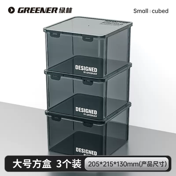 Yusenyi teacup tea set storage box teapot with cover dustproof desktop large capacity organizing transparent storage box storage rack tea set box (large square box 3 pack) tea set box (large square box 3 pack)