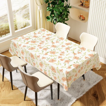 Wing fantasy waterproof and oil-proof wash-free tablecloth rectangular tablecloth high-end hotel special tablecloth small fresh restaurant tablecloth wanhua cong-green coffee 3.0 upgraded version 120*170cm enlarged coffee table small dining table