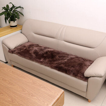 Junyuexi high-end thickened sofa cushion australian sheep velvet non-slip sheepskin all-in-one genuine leather winter three-seat short wool sitting red bean paste 70cm*210cm short hair style