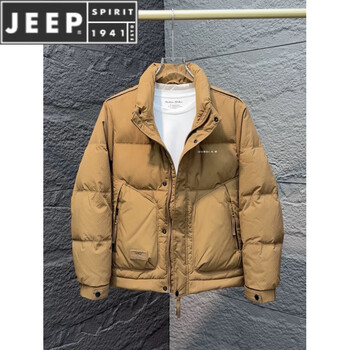 Jeep spirit down jacket source men's men's stand collar thickened jacket 2025 new style european 8808 burnt yellow l recommended weight 105-120 pounds