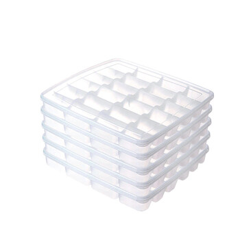 Tuojin imported high-quality dumpling box from germany, special food-grade frozen box with grid for refrigerator, dumpling storage box, wonton box cold (upgraded model) 24 grids_5 layers_5 layers and 5 lids