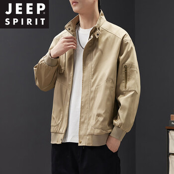 Jeep spirit american lapel jacket for men in spring and autumn trendy outdoor workwear jacket for teenagers handsome windproof jacket for men khaki 3xl