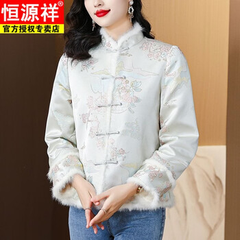Hengyuanxiang 2025 winter new satin jacquard tang suit women's chinese style velvet jacket young style new year's eve clothing m 95-110 jin