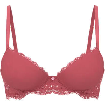 Victoria's secret thin half cup underwire lace solid color bra women's pink m 34d