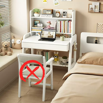 Yusenyi small apartment solid wood desk and bookshelf integrated bedroom home primary and secondary school desks and chairs liftable children's study table (white) solid wood single table thickened table legs 86x60x123cm