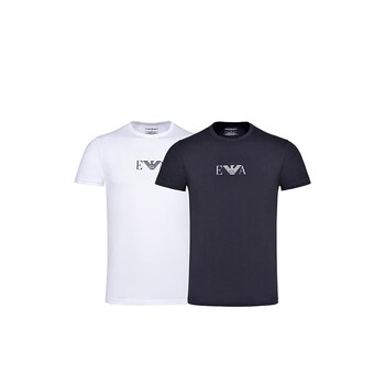 Emporio armani armani winter new trendy men's cotton short-sleeved t-shirt bottoming shirt 2-piece suit 111267cc715 black and white l