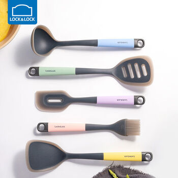 Interlocking platinum silicone spatula kitchen high temperature resistant spoon spatula non-stick pot special cooking spoon spatula five-piece set