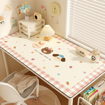 Fantasy desk mat writing desk table cloth girls study protective mat computer desk leather + healing cute team 40x80cm study desktop