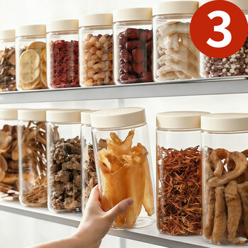 Home katei story japanese high borosilicate glass sealed jar food grade moisture-proof storage dry goods spice storage jar dried fruit tea jar sealed jar 500ml 3-piece set