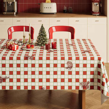 Fantasy plaid tablecloth no-wash photo arrangement decorative cover holiday style coffee table tablecloth z01 hazelnut good luck 140x180cm table length 1.2~1.3 meters