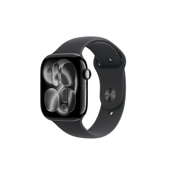 Apple/apple watch s11 smart watch gps model 46mm bright black aluminum metal case black sports strap s/m mevg4ch/b