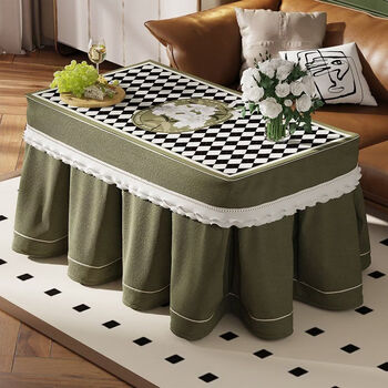 Yongfan original design fire cover, electric stove, electric heating table, fire table cover quilt, square heating tablecloth, electric stove cover, laurel green fire cover, tabletop with waterproof and oil-proof table mat, 70 width x 130 length x 62cm height