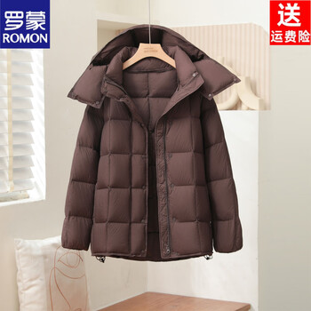 Romon brand 2026 new winter fashion korean style down jacket women's mid-length loose niche warm outer jacket maillard (90 white duck down) m 126 catties to 155 catties