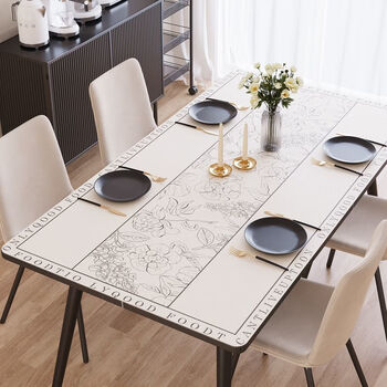 Fantasy double layer leather table mat extra thick anti-scalding heat insulation high temperature resistant desktop protection mat waterproof and oil-proof table cloth mat 80cm by 120cm orange and blue checkerboard (pu leather table mat)