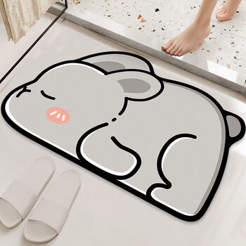 Fantasy soft pad absorbent floor mat toilet door entry foot mat carpet lying flat rabbit 80x120cm thick 5mm high quality