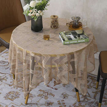 Yusenyi round table tablecloth round purple dark green blue and white lace coffee table tablecloth coffee color lolita lace 90x90cm suitable for 50cm square table or round table