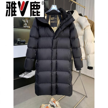 Yalu 2026 winter popular new black gold 90 white goose down jacket women's mid-length over-the-knee thickened couple trendy jacket s _80-110 high-end western style down jacket for little people