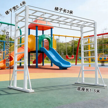 Longshi europe-free fixed climbing frame children and adults horizontal bar fitness ladder comprehensive physical training kindergarten family indoor and outdoor 3-meter straight ladder white