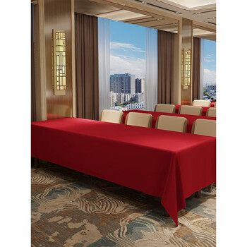 Wings hotel conference tablecloth event layout exhibition rectangular long table business red table cover custom high-end tablecloth thickened waterproof bright red 150x300cm