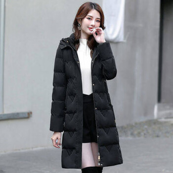 Hengyuanxiang international big-name high-end down jacket women's brand mid-length korean style slim and fashionable winter large fur collar white duck down brand black (no fur collar) s suitable for 70-90 pounds