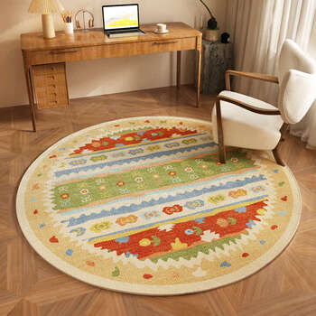 Yusenyi study room round carpet wind soundproof anti-slip swivel chair mat balcony dressing table floor mat y achancai 300x300cm