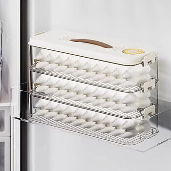 Sungsa refrigerator storage box dumpling box household food-grade kitchen side door dumplings and wonton box fresh-keeping quick-frozen special large size food-grade material cream white 2 layers