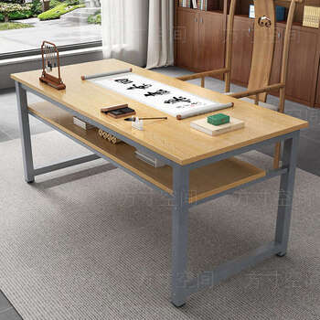 Yusenyi desk, brush calligraphy table, calligraphy and painting table, home double-layer training and tutoring class desk, painting table for students, chicken wing wood gray legs 160x60x80cm