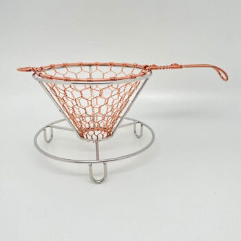 Jie yun mao coffee filter cup net v60 hand-brewed filter cup copper filter cup pure hand-woven filter cup mr. dust float workshop 01 copper filter cup set ready for sale