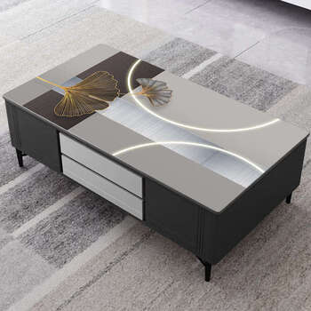 Yusenyi dining table mat q-elastic tablecloth waterproof and oil-proof no-wash rectangular tv cabinet thickened coffee table tablecloth gold leaf jade ring a leather 70x70cm