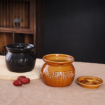 Tuojin jingdezhen ceramic crock pot stew pot water-proof stew pot large and small stew pot with lid soup pot shaxian snack home hotel catering two packs shipped randomly 400ml