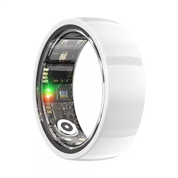 He jiagong smart ring heart rate blood pressure blood oxygen sleep monitoring sports pedometer waterproof remote care friend ring white #7 inner diameter 17.3mm