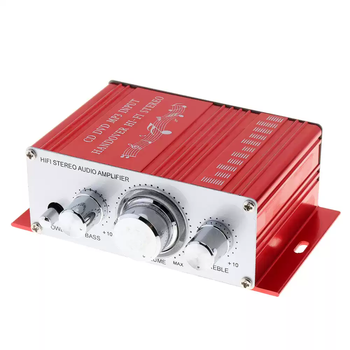 Mini small power amplifier 12v power supply audio power amplifier computer desktop bedside audio amplifier red single machine does not include power supply