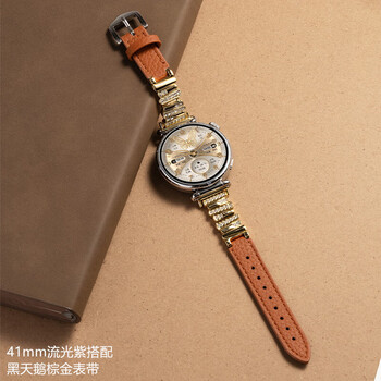 Huawei valentine's day gift huawei watch gt6 smart watch new bluetooth phone watch sports health monitoring men's and women's fashion watch valentine's day birthday goddess exclusive 41mm streamer purple + customized brown gold little swan strap