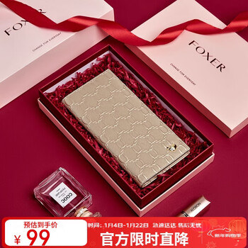 Golden fox (foxer) cowhide women's wallet large capacity long card holder money wallet clutch bag coin purse birthday gift for girlfriend