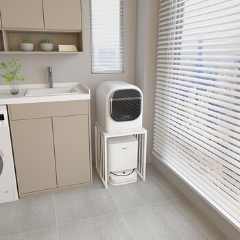 Fantasy mini double-layer slate storage rack suitable for washing machine storage rack simple modern style customizable metal rack single-layer white frame snow mountain white 30x45x50