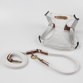 Miaopule dog leash small dog rope dog walking rope vest style teddy pet harness customized industrial gray - set (harness + traction rope) s size - recommended 8-16 catties