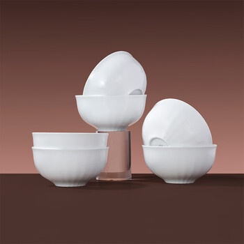 Tao xichuan ceramic art avenue jingdezhen ceramic bowl set chinese simple solid color rice bowl home gift set 6-piece new year gift frosting