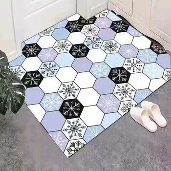 Yonghuan entrance door floor mat. the door can be wiped and washed. pvc entrance door mat can be cut to clean the carpet. diamond-shaped snowflake (one wipe clean) 100x120 cm
