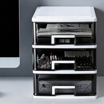 Jinlongxing desktop storage box office a4 transparent drawer storage box storage cabinet cosmetics desk storage organization box