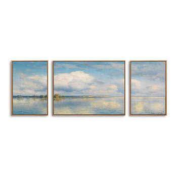 Yusenyi living room painting combination painting style sofa background wall hanging painting oil painting q type (price for a set of three) black thin frame large size 60x80 on both sides 120x80cm in the middle double frame inside and outside (imported solid wood inner frame)