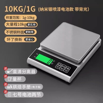 Shijanu kitchen scale electronic scale household small accurate electronic scale high-precision scale food baking scale weighing battery model 10kg_1g with backlight*free