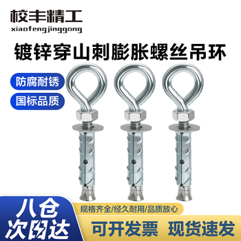 Xiaofeng seiko expanded galvanized sheep's eye pull-through screws with rings and expanded circular hooks with rings 8*60 (2 pcs)