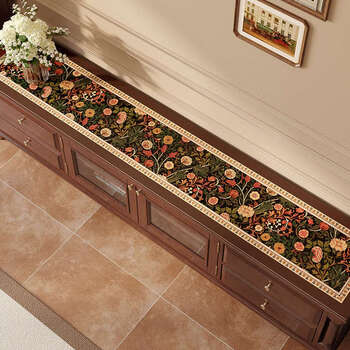 Yusenyidu cathy retro tv cabinet table mat side cabinet mat waterproof dressing table mat long decoration cathy 30x140cm