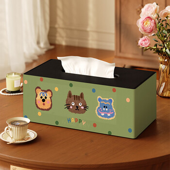 Fantasy cartoon paper box new tissue box living room coffee table remote control storage box high-level bedside storage box large leather model for lawn party