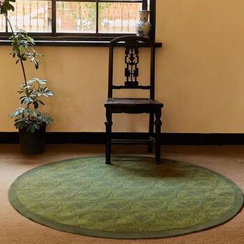 Fantasy medieval living room carpet retro round home french american high-end carpet bedroom high-end green thickened floor mat 140x140cm gui linwan