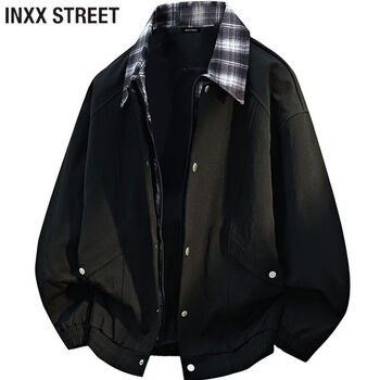 Inxx (inxx) inxx street trendy brand contrasting color fake two-piece jacket men's autumn fashion new large size versatile jacket black m recommended 90-110 pounds