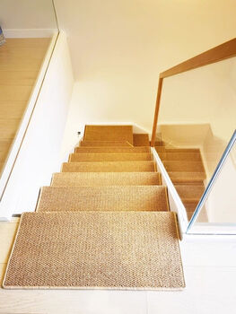 Fantasy imitation sisal stair step mat glue-free self-adhesive indoor special non-slip solid wood staircase custom villa ladder carpet special size ginger rectangular