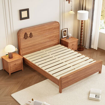 Jianyimao all solid wood children's bed boy 1 meter 5 bedroom bed girl princess bed 135 meters single bed small apartment 12 meters single bed without bedside table 1200mm1900mm frame structure + full bed board